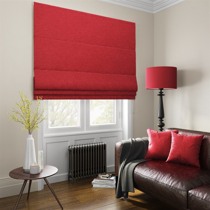 Римская штора "Тина" красного цвета - фото шторы