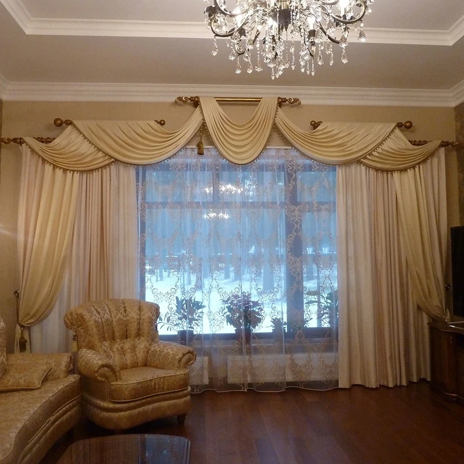 Классические шторы и декоративные карнизы фото