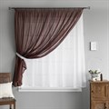 Тюль "Руфус" цвета венге - фото штор ассиметричных
