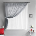 Тюль "Руфус" серого цвета - фото штор ассиметричных