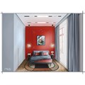 Скетч рисунок серо-красная спальня 1