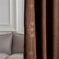 Портьеры "Бриджит" шоколадного цвета - фото ткани, вышивки