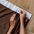 Портьеры "Бриджит" шоколадного цвета - шторная лента